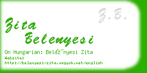 zita belenyesi business card